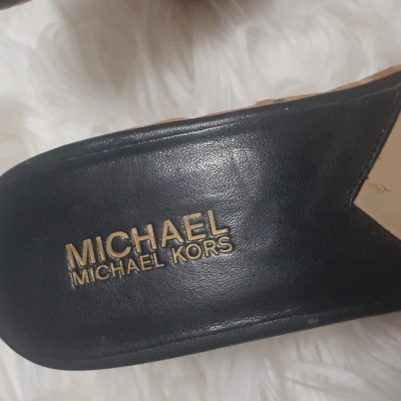 Michael Michael Kors Leather Black Bamboo Wedge Heels Size 8 - Picture 2 of 8